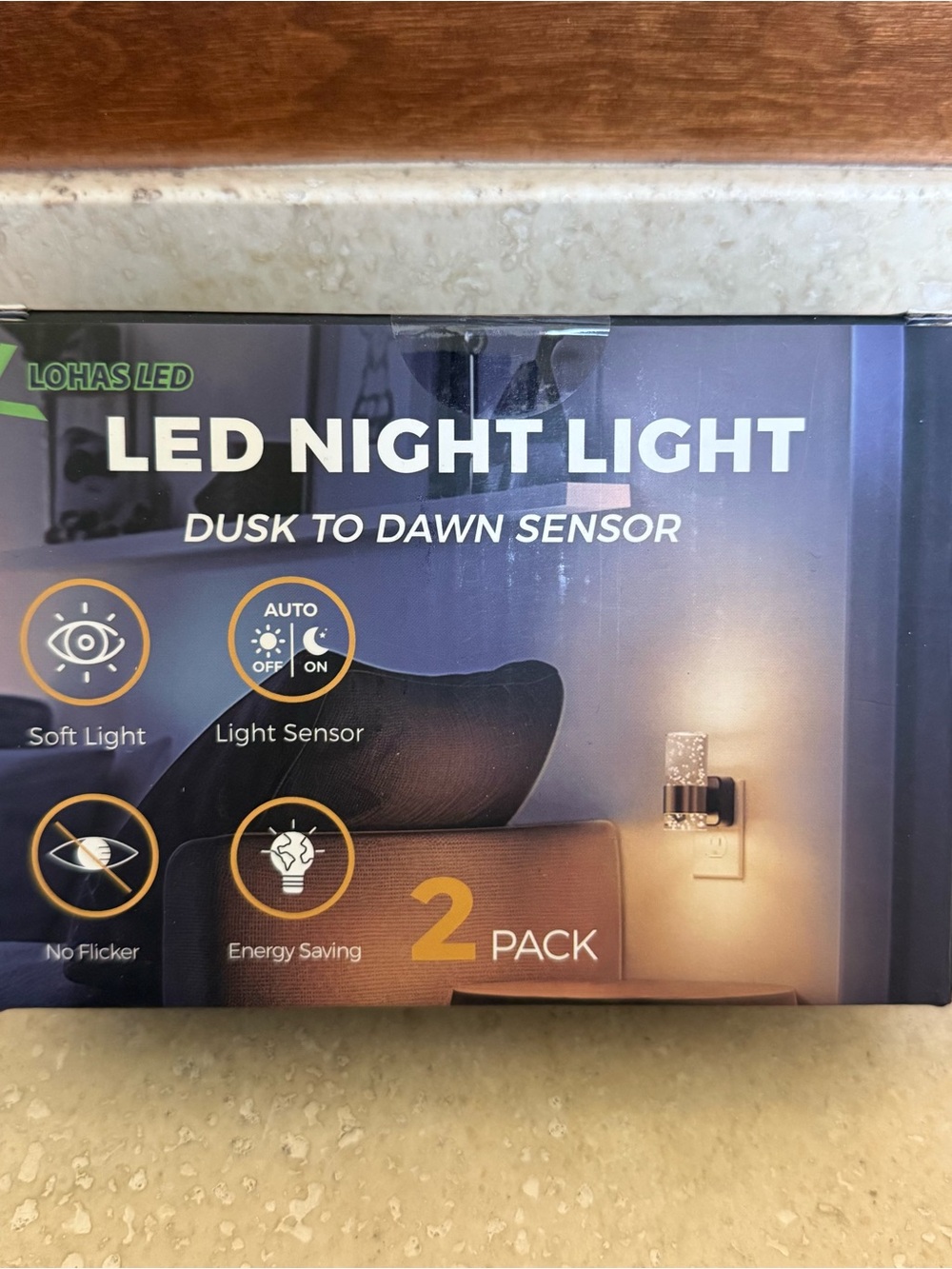Loha’s LED Night Light with Dusk-to-Dawn Sensor 2 Pack